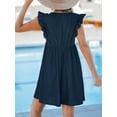 thumbnail image 3 of Cupshe Women's Navy Flutter Sleeve V-Neck Mini Dress, Size S-XL, 3 of 4