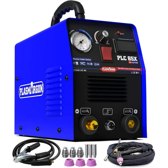 Plasmargon PLC65X 65 Amp Plasma Cutter, 110V/220V with IGBT Technology