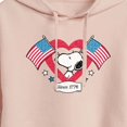 thumbnail image 3 of Peanuts - Snoopy Since 1776 Flag Heart - Juniors Cropped Pullover Hoodie, 3 of 6
