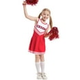 thumbnail image 2 of Cheerleader Outfit For Girls Sleeveless Cheerleading Team Stage Performance Dance Dressy Red 150, 2 of 5