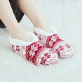 thumbnail image 3 of Slipper Socks for Women Fuzzy Socks with Grippers Non Bottoms Cozy Warm House Slippers Fall Socks Red One Size, 3 of 4