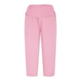 thumbnail image 3 of Juslio Girls Pants 4-14Years Kids Girls Solid Color Leisure Yoga Leggings Sports Elasticity With Pocket（Pink Capris， 8 Years）, 3 of 9