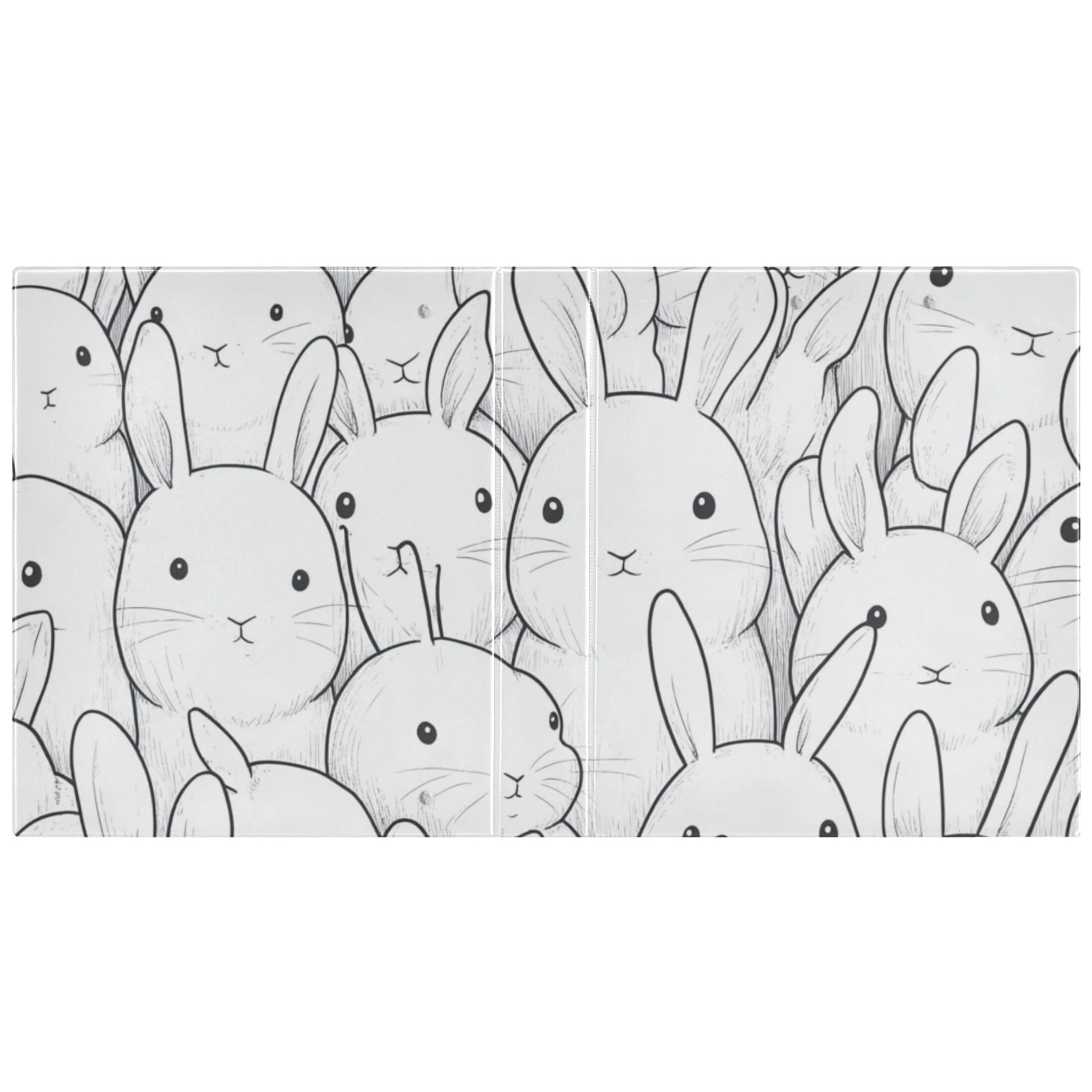 Cute Bunny Rabbits 3 Ring Binders 1.5 inch Hardcover File Folders with Interior Pockets A4 Size Organizer for School Office Hospital