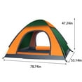 thumbnail image 3 of JUNWELL Camping Tent 2 Person Automatic Quadrangle Tent With Easy Setup 1 Door And 1 Skylight Waterproof Windproof Tent with Rainfly Easy Set up-Portable Dome Tents for Camping Clearance, 3 of 9