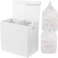 thumbnail image 1 of Cesto para ropa sucia Simple Houseware doble con tapa, color blanco, 1 of 5