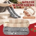 thumbnail image 3 of Loritta Secret Women Fuzzy Slipper Socks, 2 Pairs Christmas Winter Cozy Warm Thick Socks with Non-Slip Grippers, 3 of 10