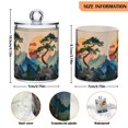 thumbnail image 5 of Yayeee 4 Pack Qtip Holder Bathroom Cotton Swab Canister with Lid Clear Dispenser Set, Pine Tree at Dawn, 5 of 6