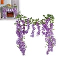 thumbnail image 2 of Meiiso Artificial Wisteria Purple Flowers (Wisteria Flowers, Light Purple Artificial Vine), Artificial Flowers Wisteria Vines, Hanging Flowers Wisteria String for Home Garden Wedding Decor, 2 of 9