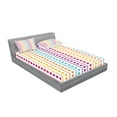 thumbnail image 2 of Ambesonne Colorful Fitted Sheet & Pillow Sham Set, Half Toned Polka Dots, Full, Multicolor, 2 of 2