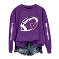 thumbnail image 3 of GILIGEGE Football Mom Sweatshirts Game Day Shirts Fall Trendy Graphic Pullover,Long Sleeve,Cute Trendy Heart Graphic,2026 Fall Clothes,Cheer Outfits,Crew Neck Plus Size Casual Funny pullover Purple, 3 of 6
