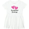 thumbnail image 3 of Inktastic My Godmother Loves Me Hearts Girls Baby Dress, 3 of 5