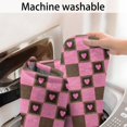 thumbnail image 5 of Pink Brown Heart Checkered Pattern Bathroom Rugs Mat,Non Slip Microfiber Bathroom Rug,Rubber Backing,Soft Bathroom Mats for Bathroom Floor,Tub and Shower,17x27in(43x68cm), 5 of 5