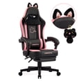 thumbnail image 3 of Falvinoryn Cute Gaming Chair, Ergonomic Computer Chair with Cat Ears for Girl, Lumbar Support and Headrest, Reclining Game Chair with Footrest. Black, 3 of 8