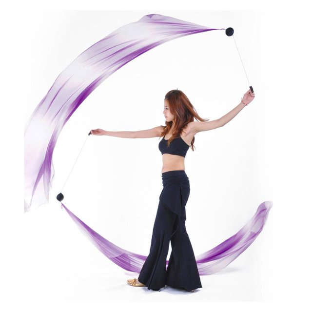 1 bolas de tiro Poi de velo , cadena de seda imitada para danza del vientre 3 Colcomx disfraz de danza del vientre para mujer