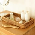 thumbnail image 3 of organization and storage,Rattan Serving Tray Rectangular Woven Basket Tray Natural Wicker Decorative Serving Baskets For Organizing Tabletop Kitchen Counter,Beige, 3 of 5