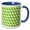 Blue/White, variant on 3drose, Rhombus Repeating Pattern in Lime Green Gray and White, 11oz Mug