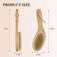 thumbnail image 3 of Natural Boar Bristle Dry Body Brush with Ergonomic Wooden Handle - Skin Exfoliator for Cellulite Treatment, Lymphatic Massage & Improved Circulation - for Wet or Dry Brushing, 3 of 9