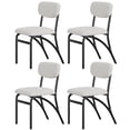 thumbnail image 1 of BeesClover Modern Boucle Dining Chairs Set – Mid-Century Upholstered Accent Seats, Curved Backrest, Sturdy Arched Metal Legs, Comfortable, 1 of 7