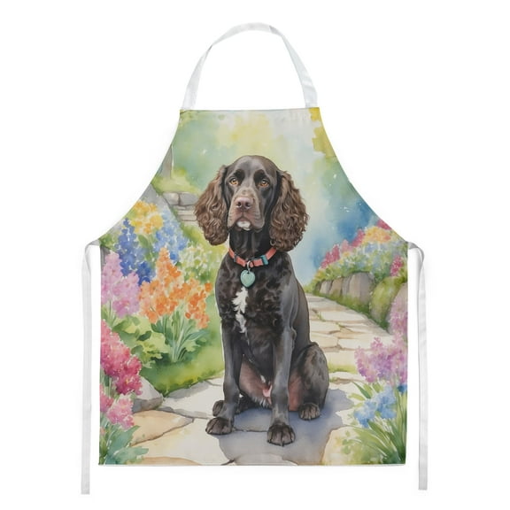 American Water Spaniel Spring Garden Apron 27 in x 30 in