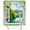 Green, variant on 3D Sunflower Window Beach Shower Curtain Waterfall Landscape Scenery Waterproof Polyester Fabric Set with Hooks into a Vibrant Coastal (72"W x 72"H)