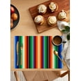 thumbnail image 2 of Mexican Stripes Placemats Set of 1 Colorful Retro Line Art Heat Insulation Washable Place Mats, Rustic Non-Slip Table Mats for Dining Table Party Kitchen Decor,13x19 Inch, 2 of 4