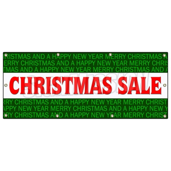 SignMission B-96 Christmas Sale 36 x 96 in. Christmas Sale Banner Sign