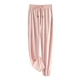 thumbnail image 1 of RXIRUCGD Ladies' Casual High Waisted Loose Sports Pants, Pink, Size: L, 1 of 4