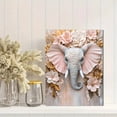 thumbnail image 2 of Elegant Elephant with Flowers Canvas Art Print， Perfect for Living Room， Bedroom， Bathroom， Office， and Hallway Decoration, 2 of 8