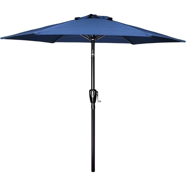 Simple Deluxe Parasol de Patio Extérieur 7,5 Pieds avec Inclinaison/balayage à Bouton-Poussoir, Protection UV Imperméable pour Jardin Terrasse Arrière-Cour Piscine, Bleu