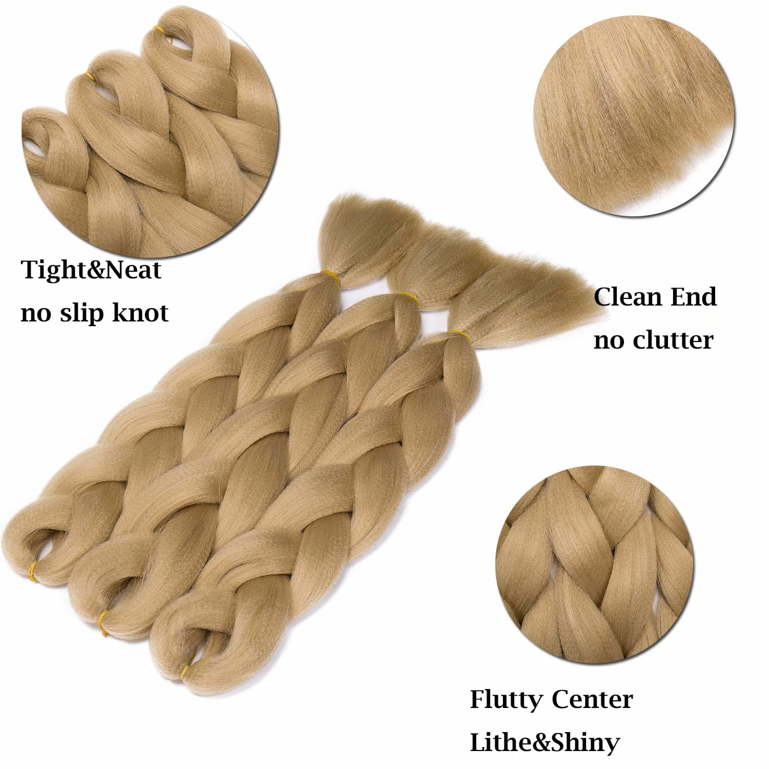 Benehair Jumbo Braiding Hair Extensions 24 Afro Box Braids Crochet Twist  Braid Ponytail 24 Light Auburn