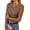 Brown, variant on Women's Long Sleeve Shirts 3 Packs Crew Neck Stretchy Fitted Tops Ribbed Base Layer Soft Thermal Undershirts Tee
