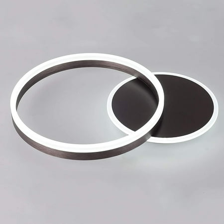 

Fichiouy Modern LED Ceiling Light 2 Circle Rings Chandelier Flush Mount for Bedroom 110V 48W