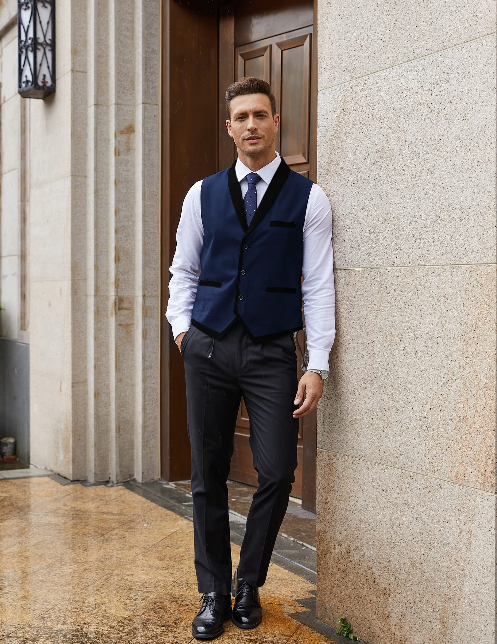Black Vest Blue Pants Sleeveless Waistcoat Space Blue – Shop Staple