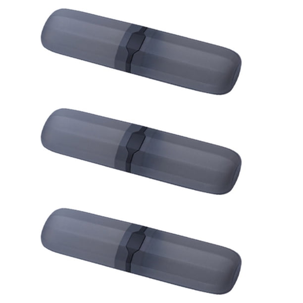 3X Estuche para Cepillo de Dientes de Viaje Estuche para Pasta de Dientes Estirable Contenedor Caja Ajustable Antibacteriana Negro