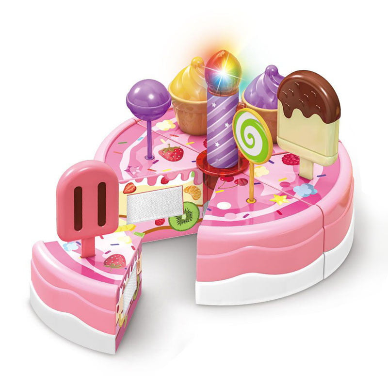 10Pcs Plastic Kitchen Cutting~Toy Birthday Cake Pretend Play Food Set Kids Gi CO 