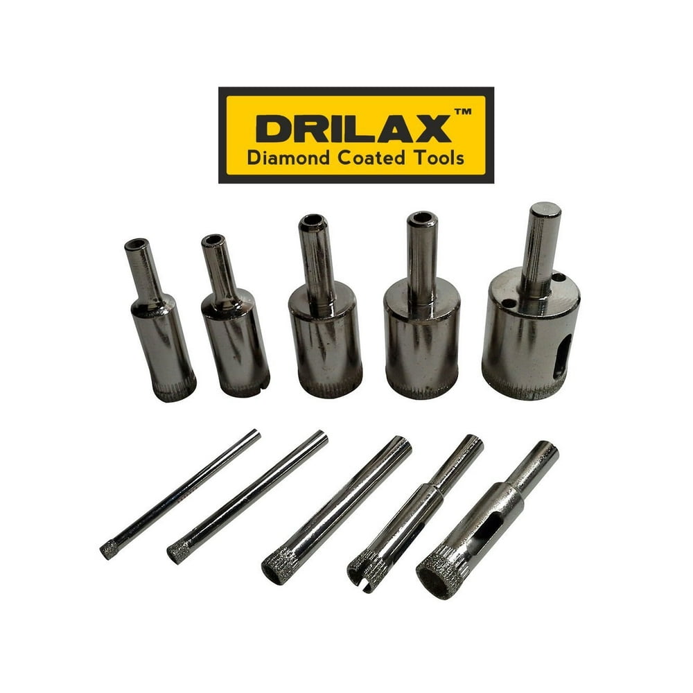 Drilax 10 Pcs Diamond Drill Bit Set 5/32 inch 3/16 inch 1/4 inch 5/16