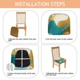 thumbnail image 4 of Teal Gold Marble Seat Covers for Dining Room Chairs Set Of 4,Stretch Printed Washable Chair Seat Cover with Elastic Ties and Button,Removable Waterproof Couch Cushion Covers, 4 of 6