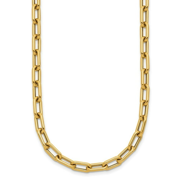 Auriga Fine Jewelry 14K Yellow Gold Polished Paperclip Toggle Chain Necklace for Women 18"