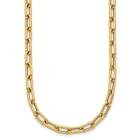 Diamond2Deal 14K Yellow Gold Polished Paperclip Toggle Necklace for Women 18"