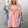 thumbnail image 2 of T Shirts For Women Womens Tops Printed Casual Pure Cotton Top With Round Neck And Short Sleeves, 2 of 6