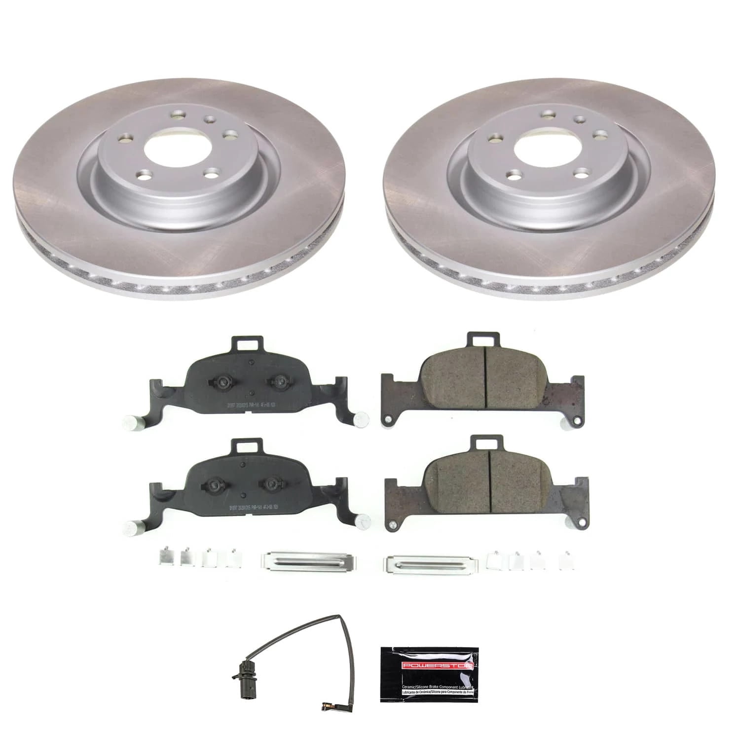 PowerStop Front Semi-Coated Rotor and Low-Dust Ceramic Brake Pad Kit SC7648