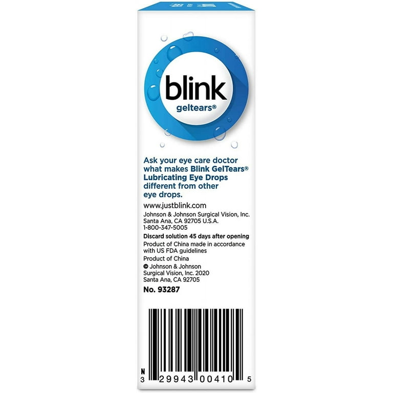BLINK GelTears Lubricating Eye Drops, Moderate to Severe Dry Eye Relief, 10  mL Bottle