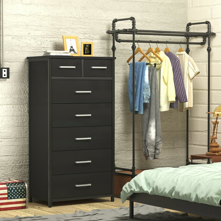 IKENO 7 Drawer Tall Dresser with Sturdy Metal Frame, Industrial Drawer Chest for Bedroom IKENO 7 Drawer Tall Dresser with Sturdy Metal Frame, Industrial Drawer Chest for Bedroom