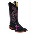 thumbnail image 1 of Ferrini 9039304100B Ladies Print Caiman Square Toe Black Boots 10B, 1 of 1