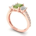 thumbnail image 2 of 1.88 ctw 3 Stone Anniversary Ring for Women | Emerald Cut Natural Peridot | Hyperallergenic Solid 18K Rose Gold, 2 of 5