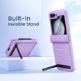 thumbnail image 2 of Dteck for Galaxy Z Flip 6 Case with Hinge Protection & Kickstand & Wireless charging & Bulit-in Outer Screen Protector, Full Body Rugged Cover Non-Slip Case for Samsung Galaxy Flip 6 5G,Purple, 2 of 5