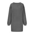 thumbnail image 3 of Ashirexll Dresses for Women Fall Casual Plus Size Medium Length Long Sleeve Round Neck Loose Plush Dress Gray S, 3 of 5