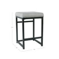 thumbnail image 2 of Open Back Metal Counter Stool with Fabric Upholstered Padded Seat Gray and Black - Saltoro Sherpi, 2 of 6