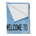 thumbnail image 2 of Idaho Soft Flannel Fleece Throw Blanket, Gem State Welcome Sign Clear Sky Inspire Background, Cozy Plush for Indoor and Outdoor Use, 50" x 70", Earth Yellow Sky Blue, by Ambesonne, 2 of 5