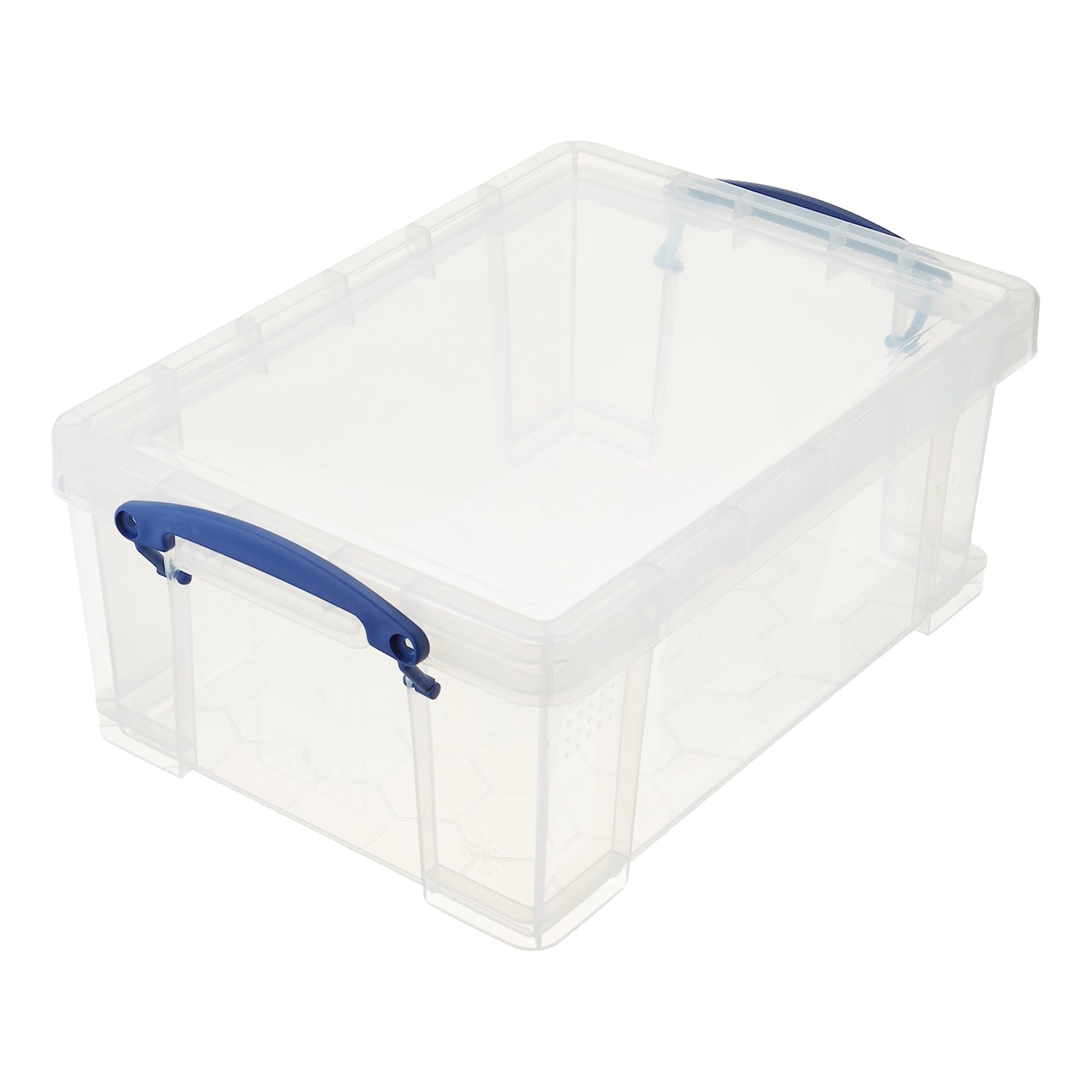Really Useful Box Plastic Storage Container With Built-In Handles And Snap  Lid, 1.75 Liters, 9 1/2 x 7 x 3, Clear